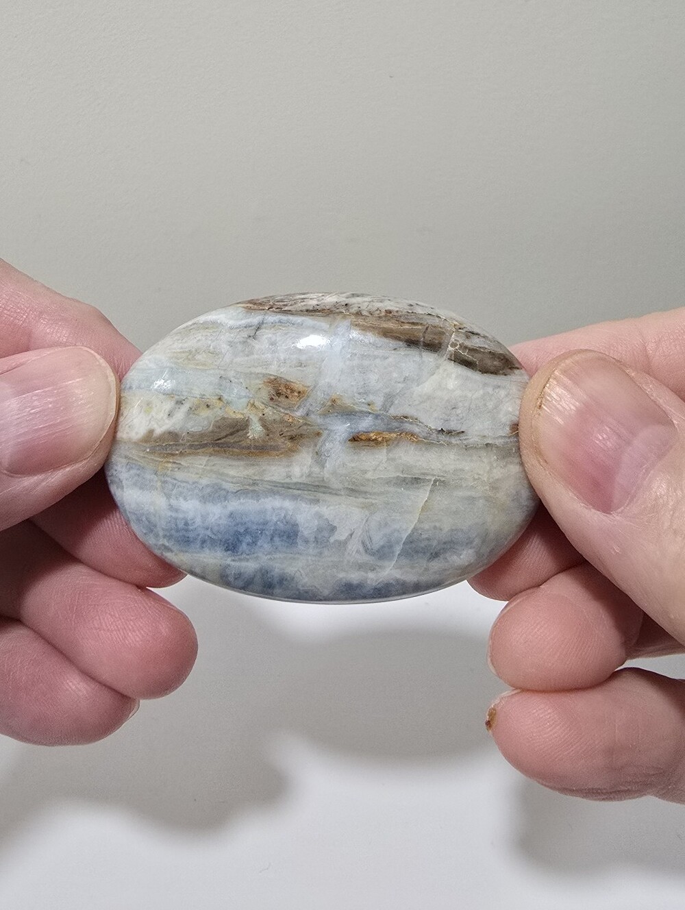 Blue Scheelite Crystal Palmstone - Picture 5 of 9